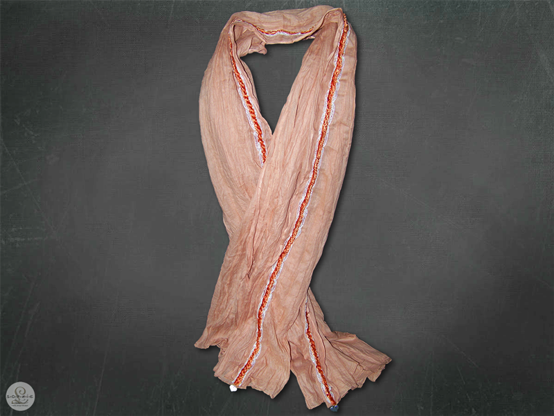 Sophie L / Foulard brodé / Ifira Saumon